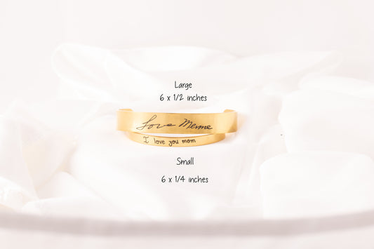 Personalized Handwritten Cuff Bracelet, Actual Handwriting, Custom Name, Keepsake Jewelry, Christmas - Torianic Jewelry
