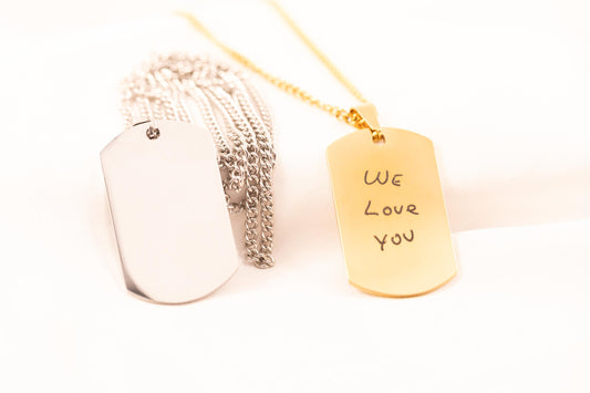 Engraved Handwriting Necklace for Men: Personalized Signature Jewelry - Torianic Jewelry