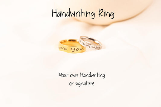 Signature Ring, Custom Handwriting Ring, Personalized Engraved Band, Actual Signature Jewelry, Anniversary - Torianic Jewelry
