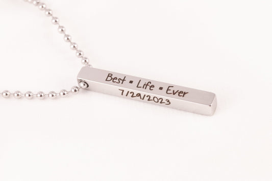 Best life ever necklace - JW gift - Jehovah's brother present - exercise Patience Necklace - jw baptism gift - Bar Necklace - Torianic Jewelry