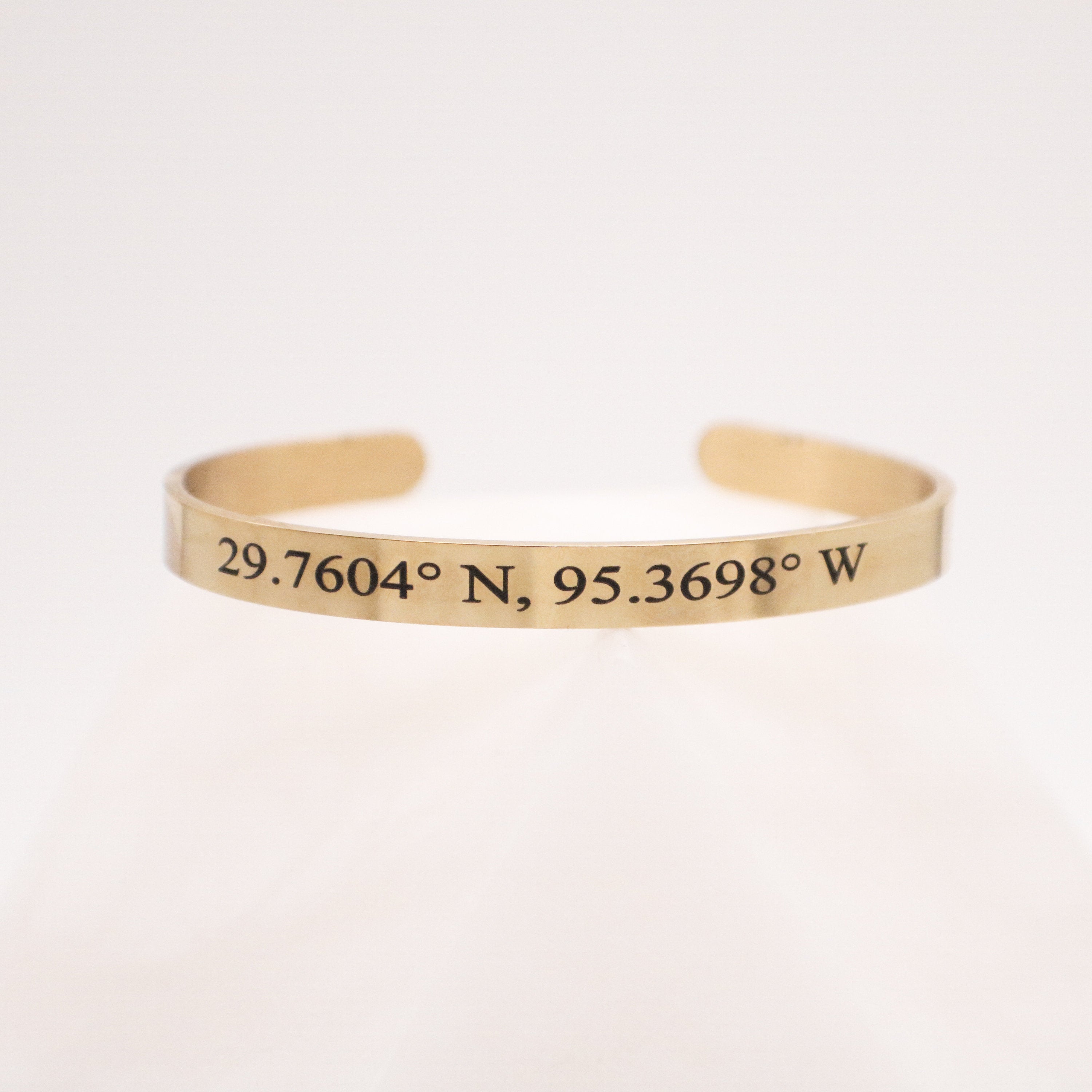 Custom Coordinates Cuff Bracelet, Graduation Gift, GPS Coordinate Bracelet, Personalized Latitude Longitude, Long Distance Bracelet