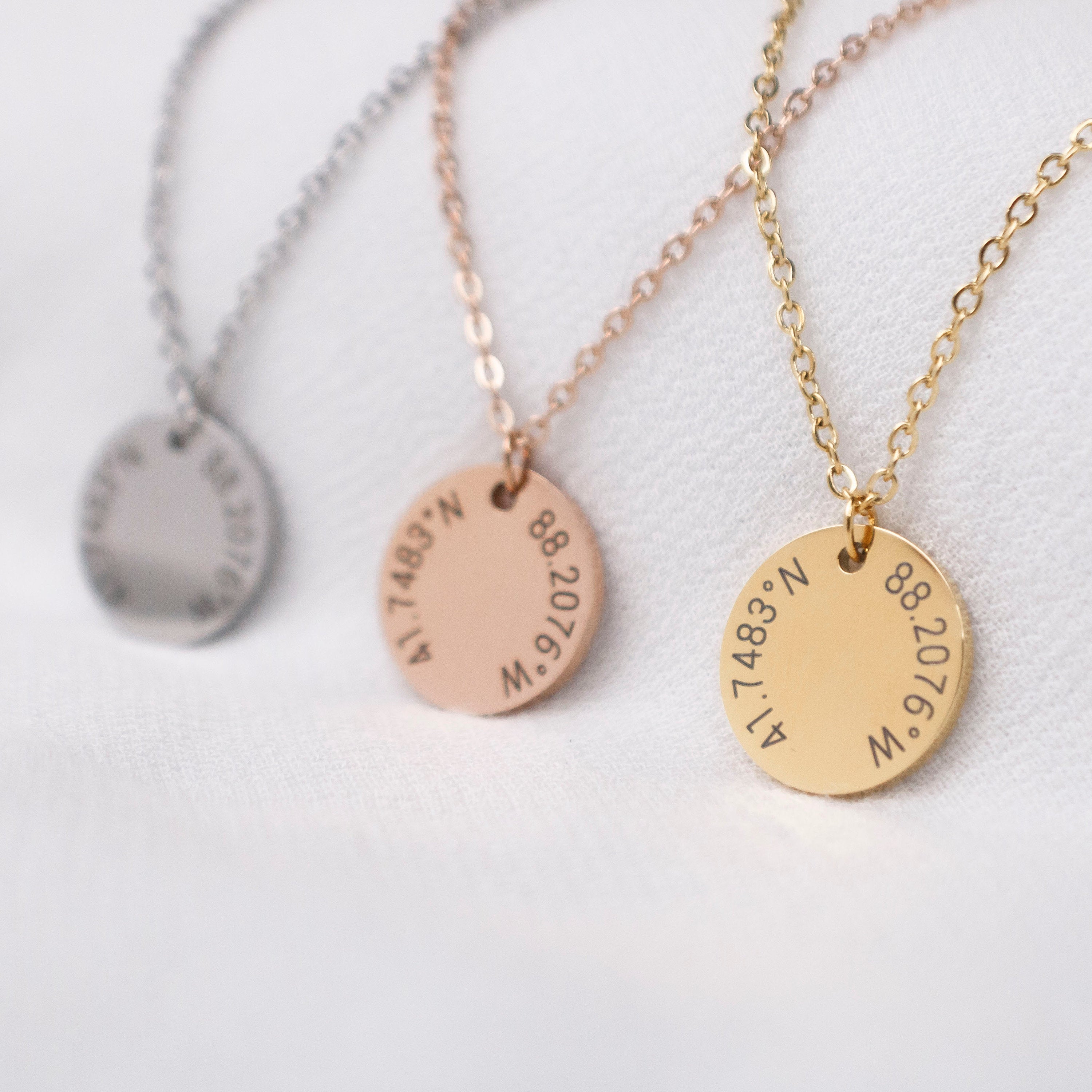 Coordinate Necklace for go away gift, gift for her, Graduation gift, fiancee, Latitude Longitude, gps coordinates gift