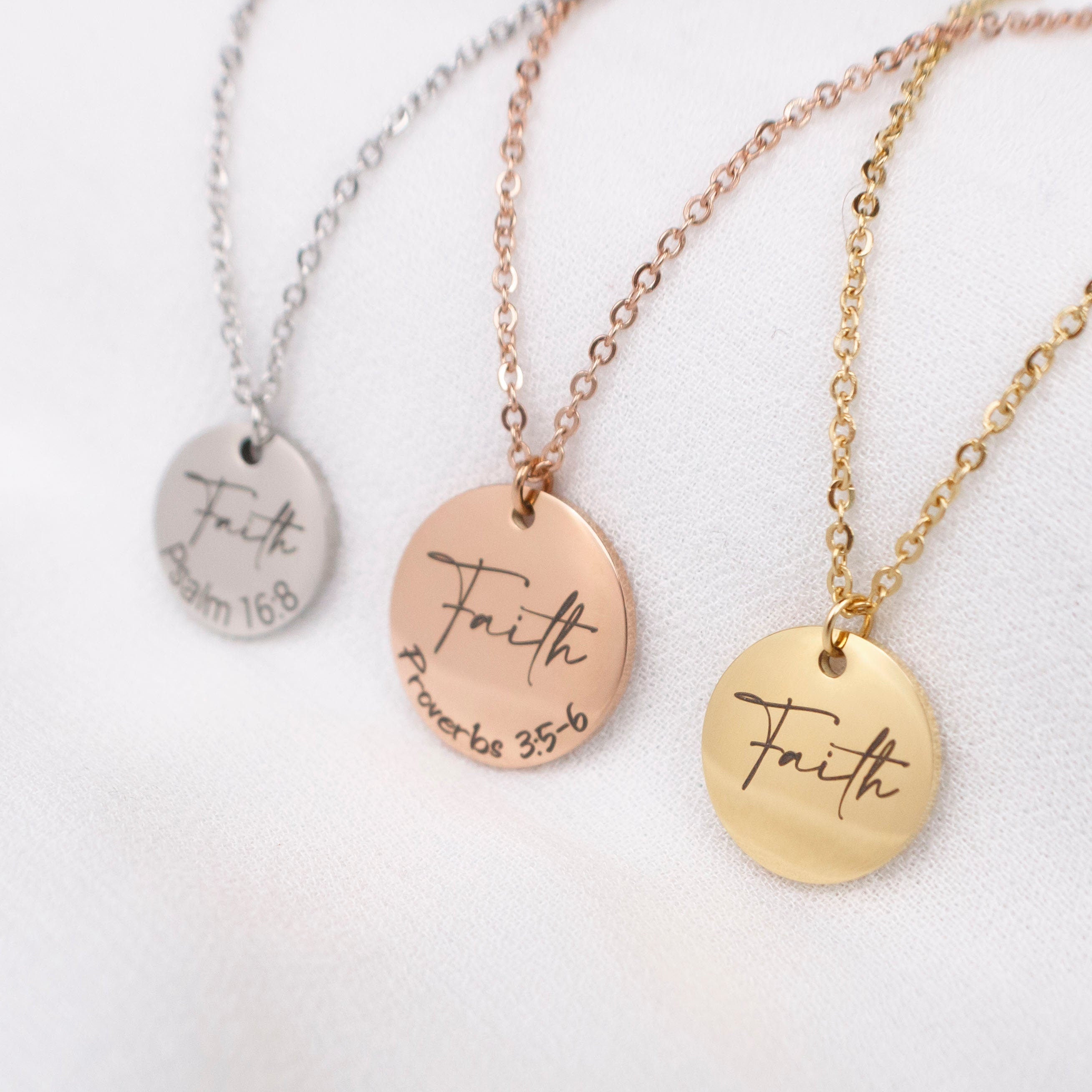 Faith Necklace, bible verse scripture, Bible Verse Necklace for women , Hope Necklace, Church Necklace, Religious Jewelry