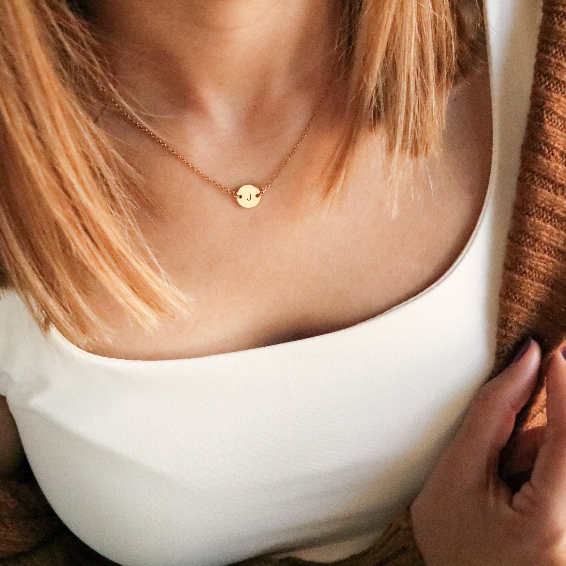 Dainty Initial Choker Necklace, Gold Name, Simple Choker Gold, Chain Choker, Personalized Initial, Rose Gold, customize choker necklace