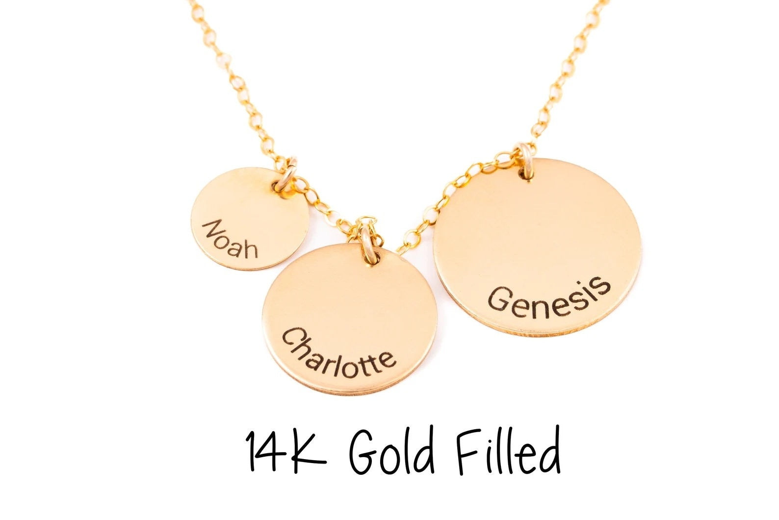 Handmade Multiple Family Name Necklace  - Mom Necklace -  Mothers day gift 14K Gold Filled Christmas present - Unique gifts for mom