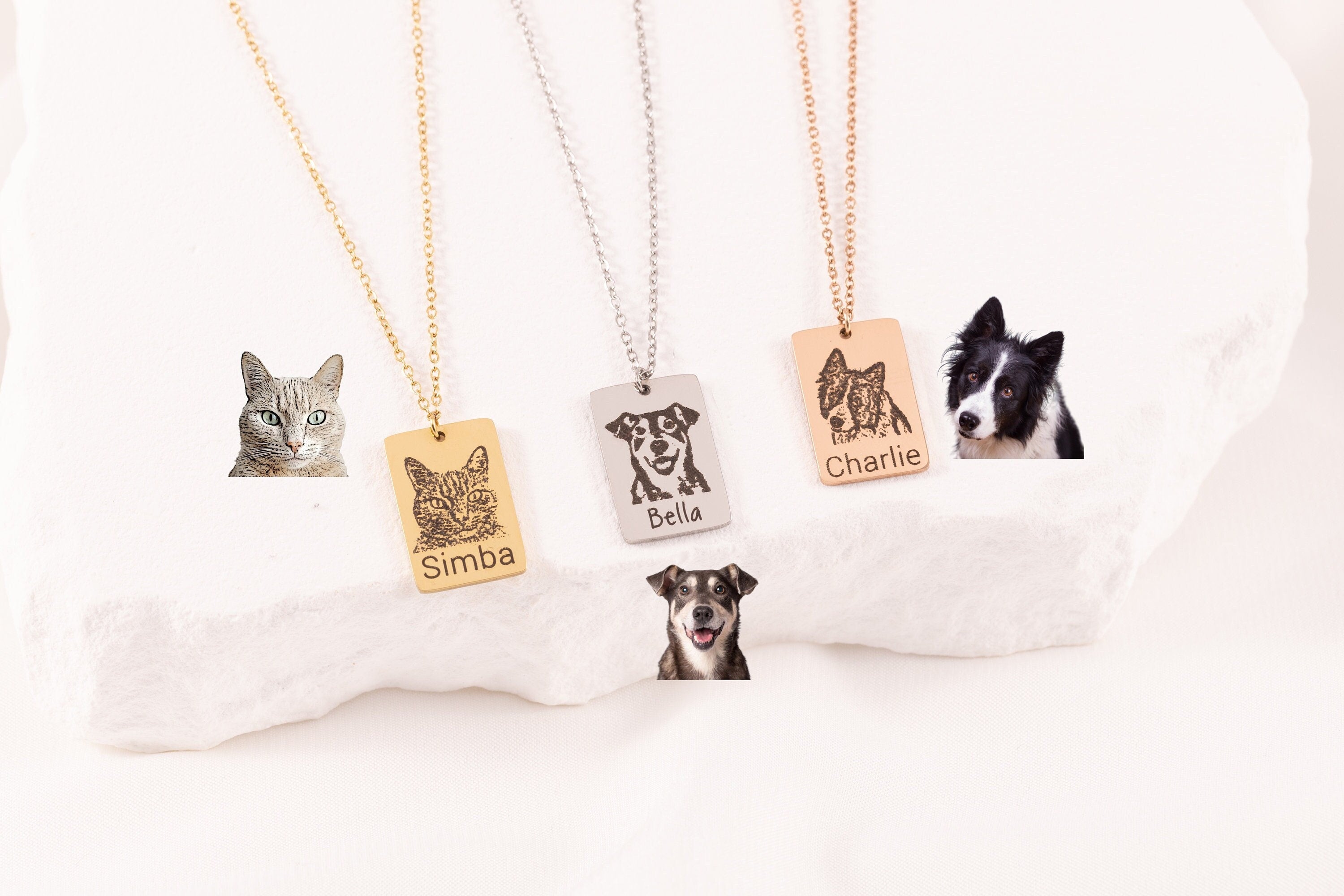Custom Pet Portrait Dog Necklace, Pet Loss Gift for Mom, Dog Mom Memorial, Pet Jewelry, Unique Pet Gift, pet parent gift