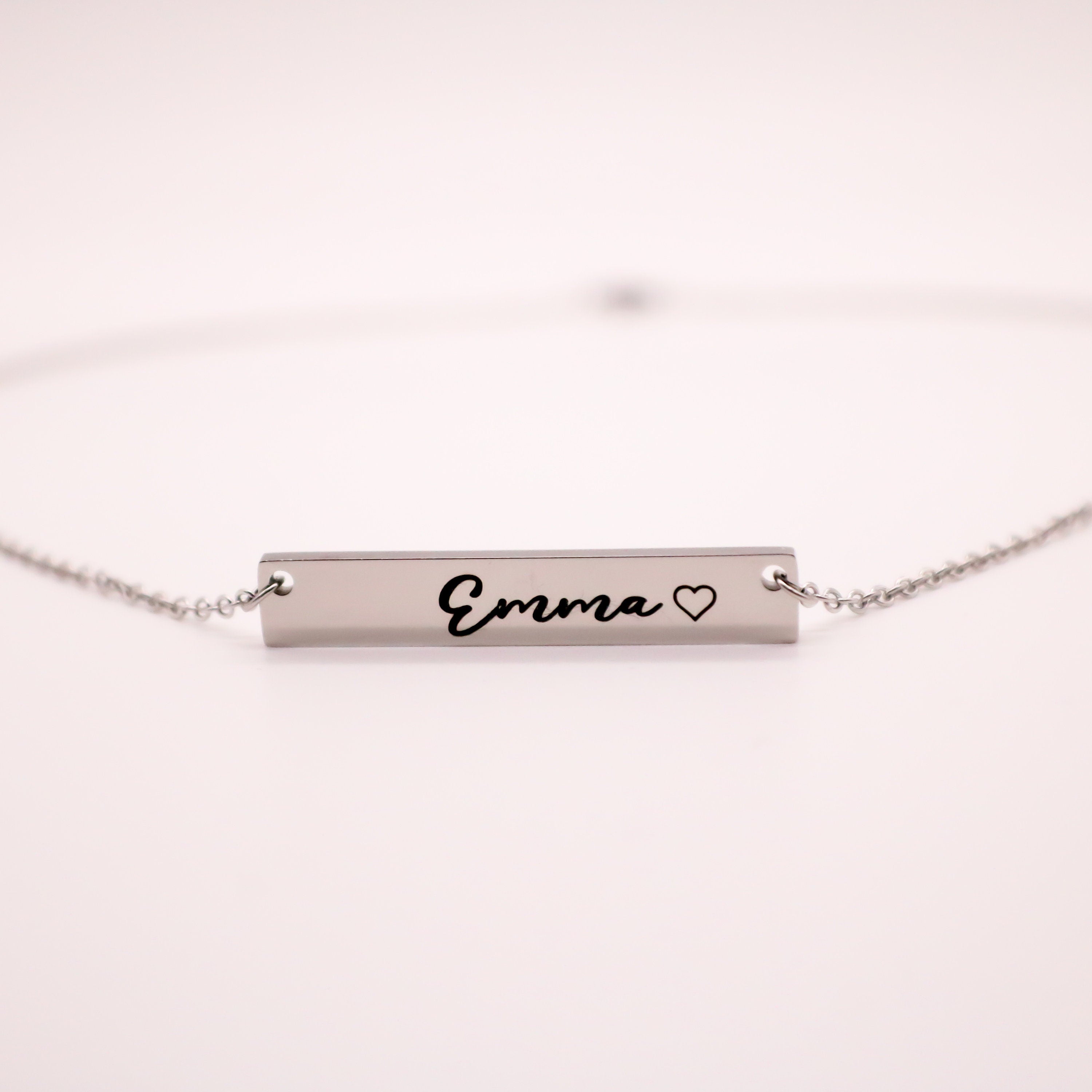 Personalized Gold Bar Necklace: Engraved Name, Roman Numerals - Torianic Jewelry