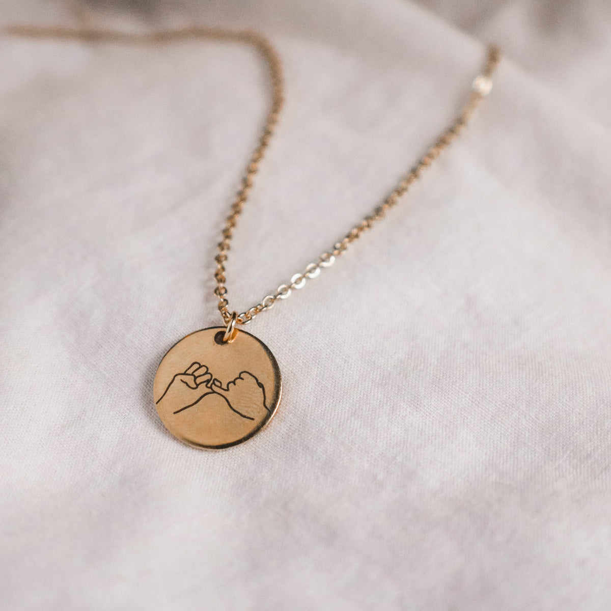 Hand Gesture Necklace: Personalized Stainless Steel Disc, ASL Jewelry - Torianic Jewelry
