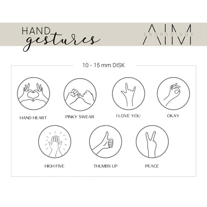 Hand Gesture Necklace: Personalized Stainless Steel Disc, ASL Jewelry - Torianic Jewelry