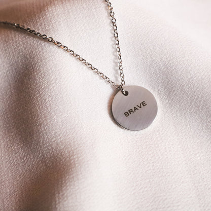 Custom Engraved Disc Necklace: Stainless Steel Warrior Gift - Torianic Jewelry