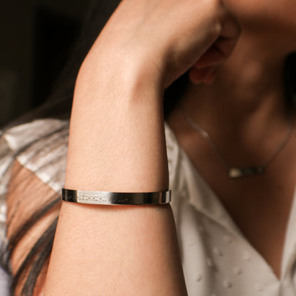 Morse Code Cuff Bracelet: Personalized Secret Message Jewelry - Torianic Jewelry