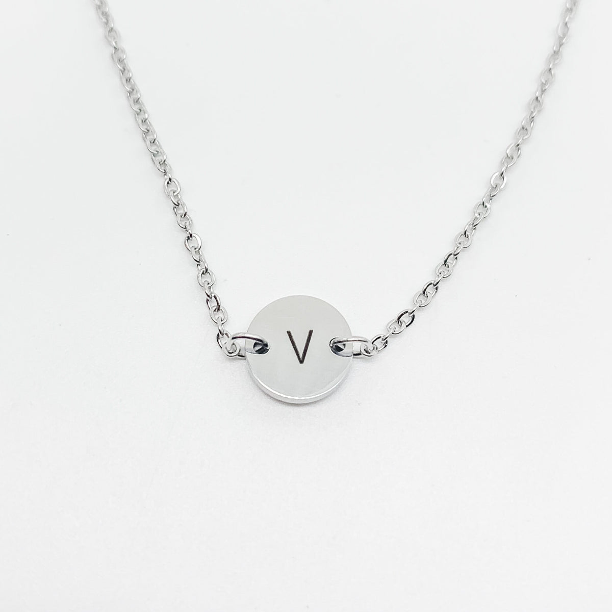 Dainty Initial Disc Bracelet: Stainless Steel Personalized Charm - Torianic Jewelry