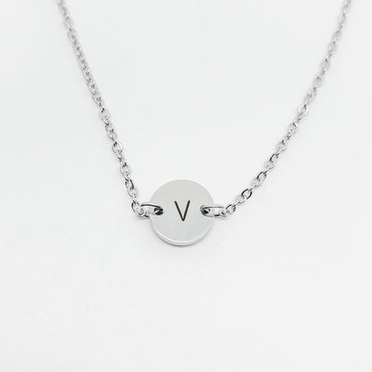 Dainty Initial Disc Bracelet: Stainless Steel Personalized Charm - Torianic Jewelry