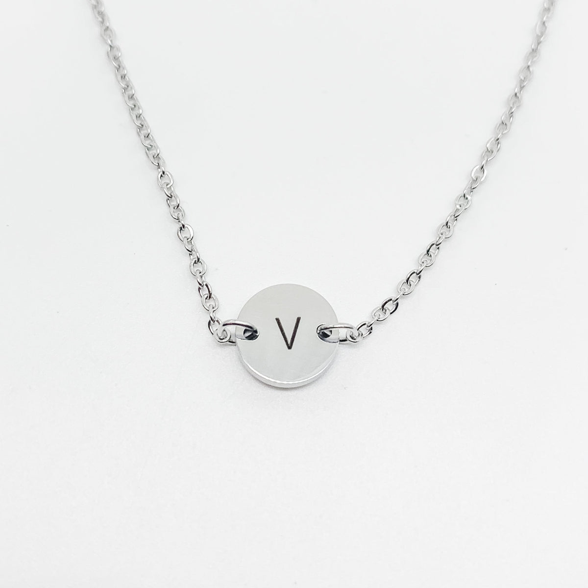 Dainty Initial Bracelet: Personalized Tiny Disc, Silver, Gold, Rose Gold - Torianic Jewelry