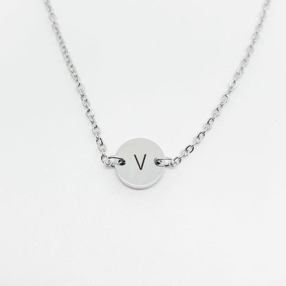 Dainty Initial Bracelet: Personalized Tiny Disc, Silver, Gold, Rose Gold - Torianic Jewelry