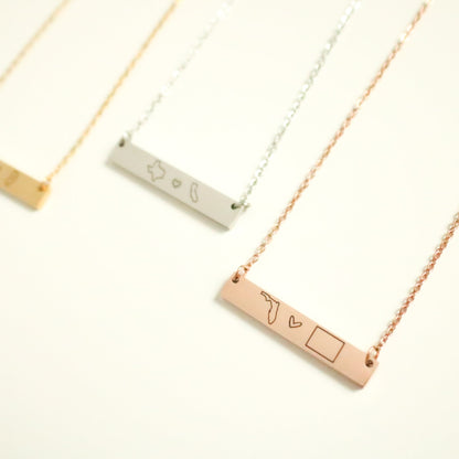 Personalized State Map Necklace – Long Distance Gift, Custom Jewelry - Torianic Jewelry