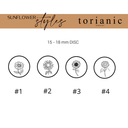 Gold Sunflower Necklace, Floral Pendant, Personalized Gift - Torianic Jewelry