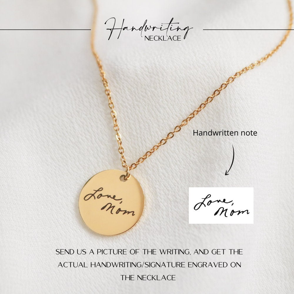 Personalized Handwriting Necklace: Memorial Signature Jewelry - Torianic Jewelry