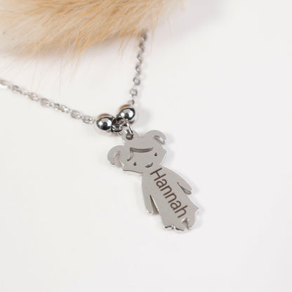 Personalized Kids Name Necklace, 18K Gold Mom Necklace - Torianic Jewelry