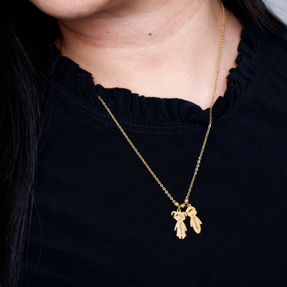 Personalized Kids Name Necklace, 18K Gold Mom Necklace - Torianic Jewelry