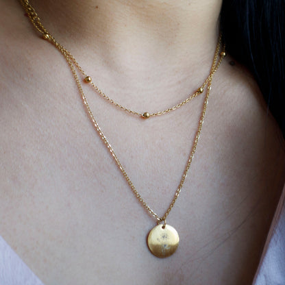 Dainty Gold Beaded Satellite Chain Choker - Torianic Jewelry