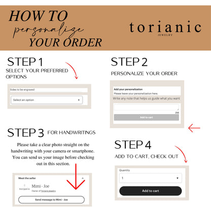 Handwriting Keychain: Personalized Keepsake Gift - Torianic Jewelry