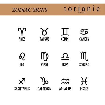 Personalized Zodiac Sign Necklace: Stainless Steel Horoscope Jewelry - Torianic Jewelry