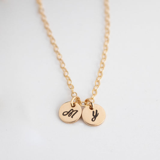 Bridesmaid Gift, 14K Gold Filled Initial Necklace, Personalized Monogram Charm, Dainty Gold Jewelry for Her - Torianic Jewelry