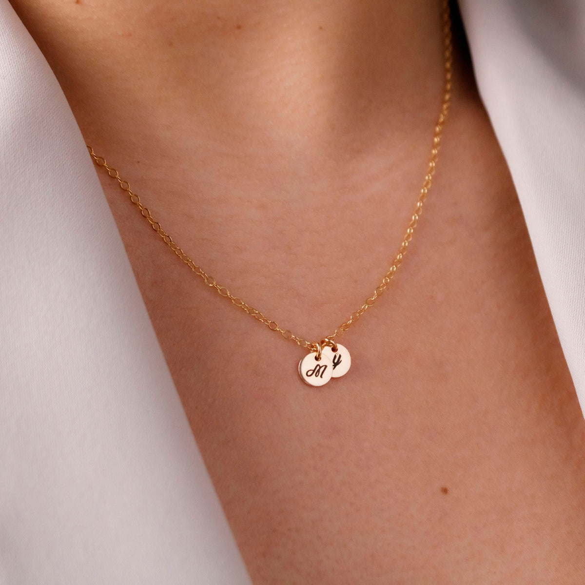 Bridesmaid Gift, 14K Gold Filled Initial Necklace, Personalized Monogram Charm, Dainty Gold Jewelry for Her - Torianic Jewelry