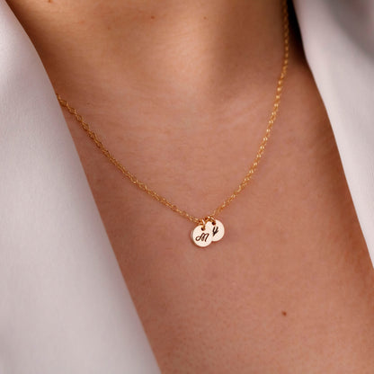 Bridesmaid Gift, 14K Gold Filled Initial Necklace, Personalized Monogram Charm, Dainty Gold Jewelry for Her - Torianic Jewelry