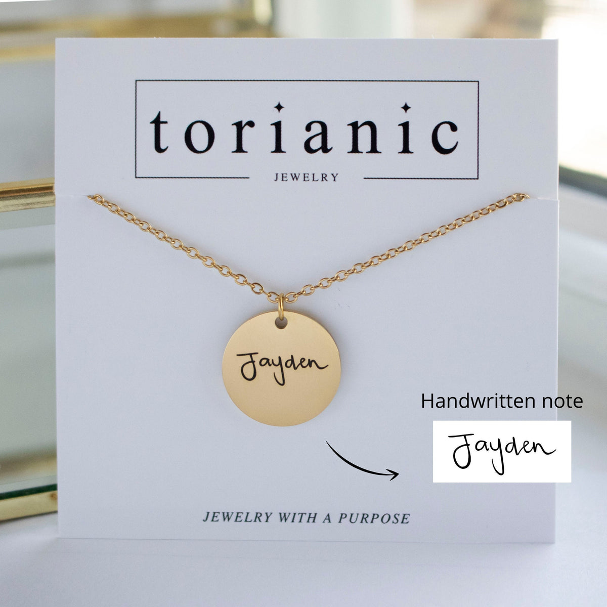 Personalized Handwriting Necklace: Memorial Signature Jewelry - Torianic Jewelry