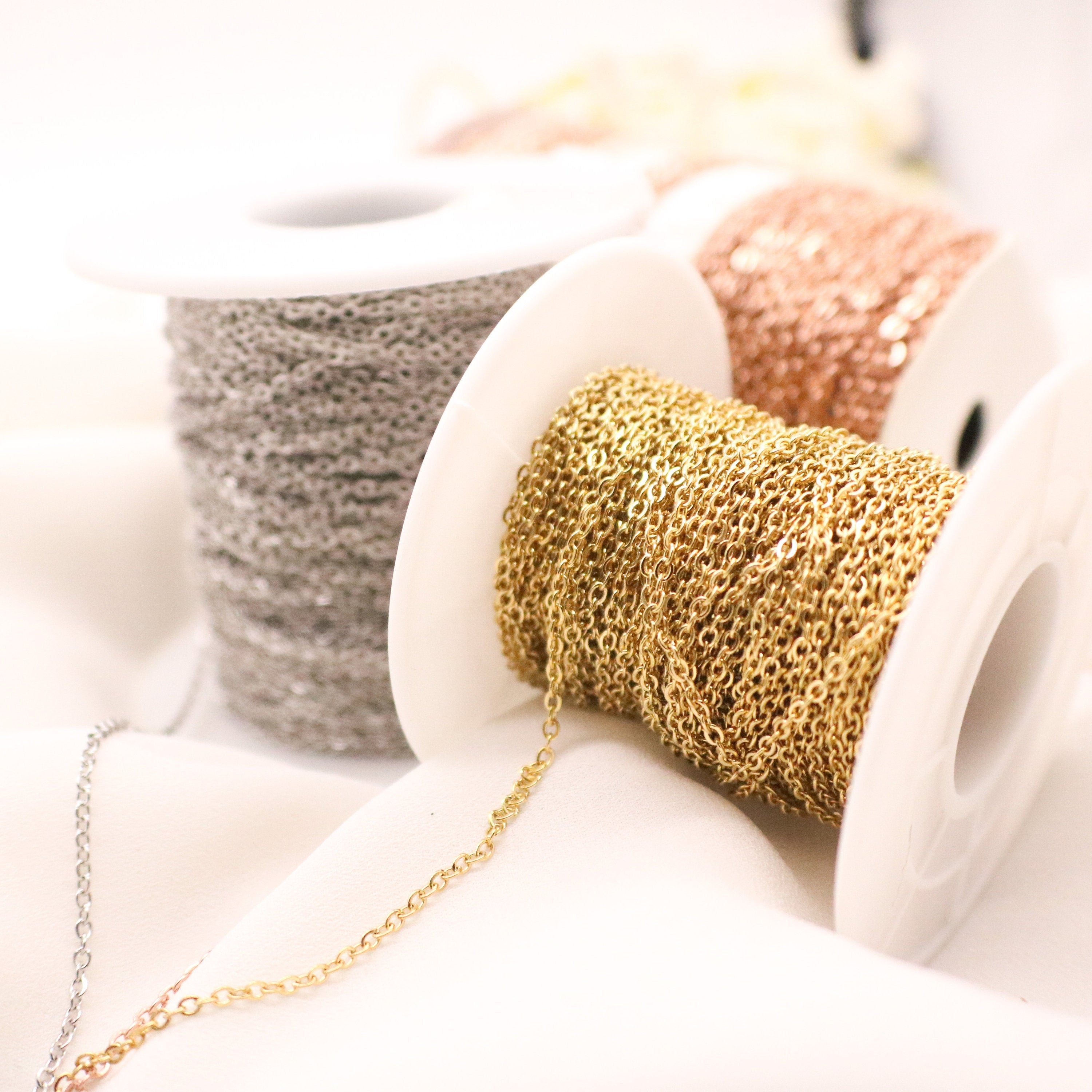 Hypoallergenic Stainless Steel Chain: Delicate 1.5mm Jewelry Chain - Torianic Jewelry