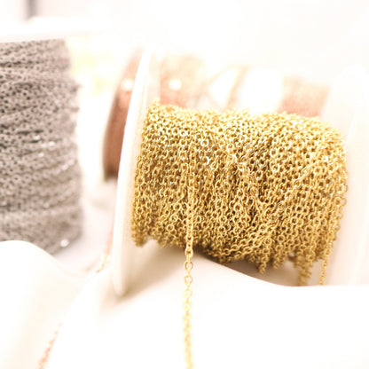 Hypoallergenic Stainless Steel Chain: Delicate 1.5mm Jewelry Chain - Torianic Jewelry