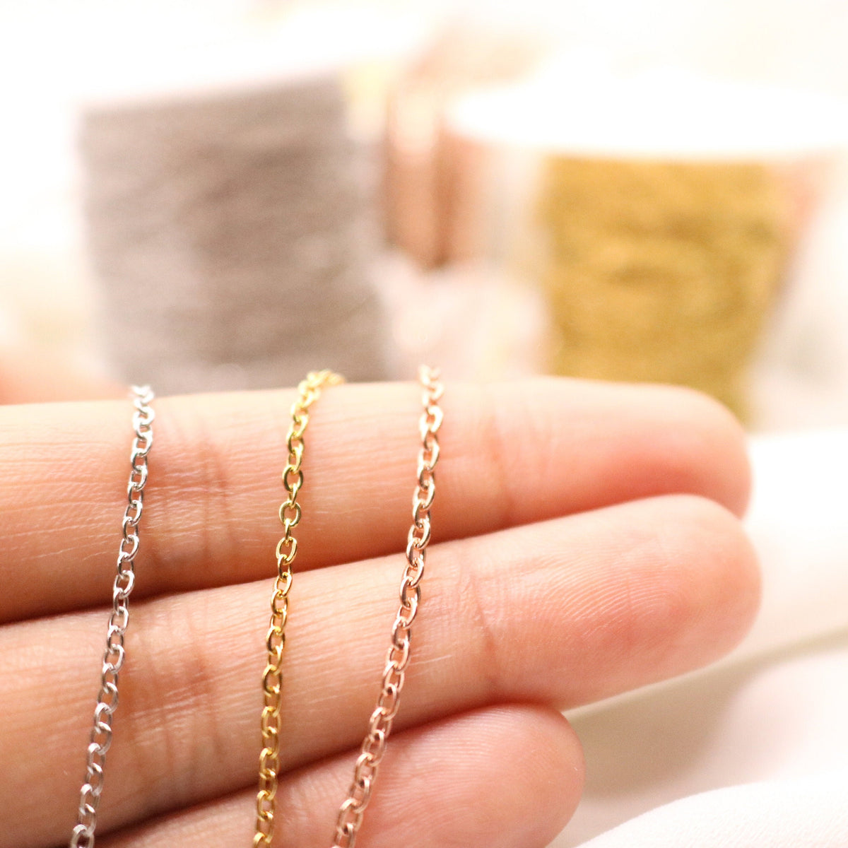 Hypoallergenic Stainless Steel Chain: Delicate 1.5mm Jewelry Chain - Torianic Jewelry