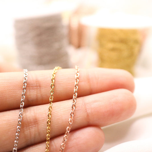 Hypoallergenic Stainless Steel Chain: Delicate 1.5mm Jewelry Chain - Torianic Jewelry