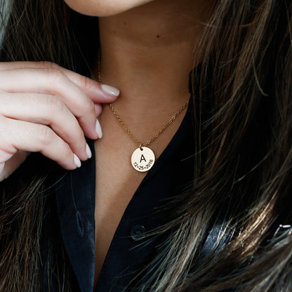 Personalized Initial & Date Necklace: Stainless Steel Monogrammed Jewelry - Torianic Jewelry