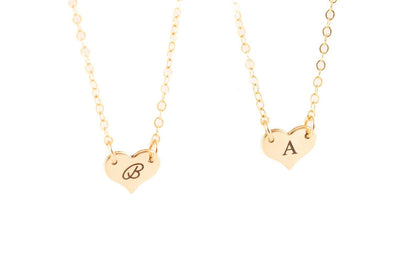Heart Initial Necklace • 14k Gold Filled Personalized Letter Pendant • Dainty Minimalist Necklace for Women - Torianic Jewelry
