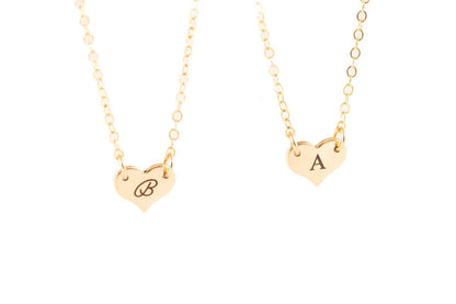 Heart Initial Necklace • 14k Gold Filled Personalized Letter Pendant • Dainty Minimalist Necklace for Women - Torianic Jewelry