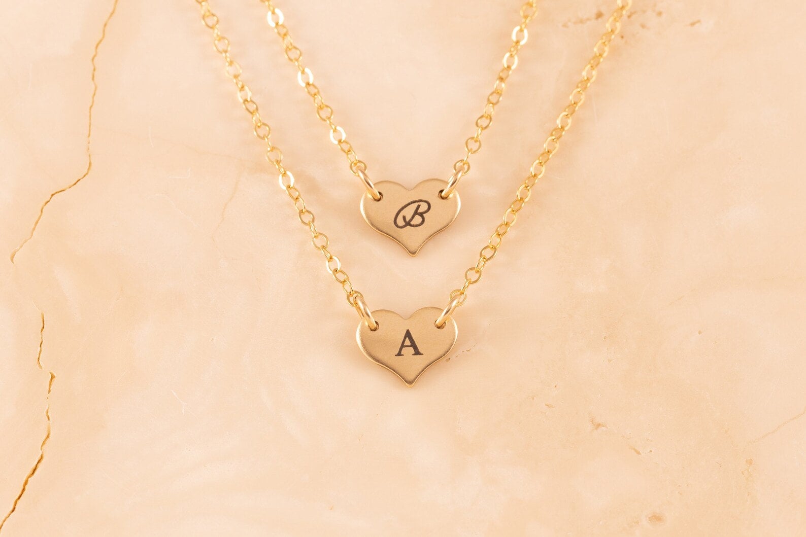 Heart Initial Necklace • 14k Gold Filled Personalized Letter Pendant • Dainty Minimalist Necklace for Women - Torianic Jewelry