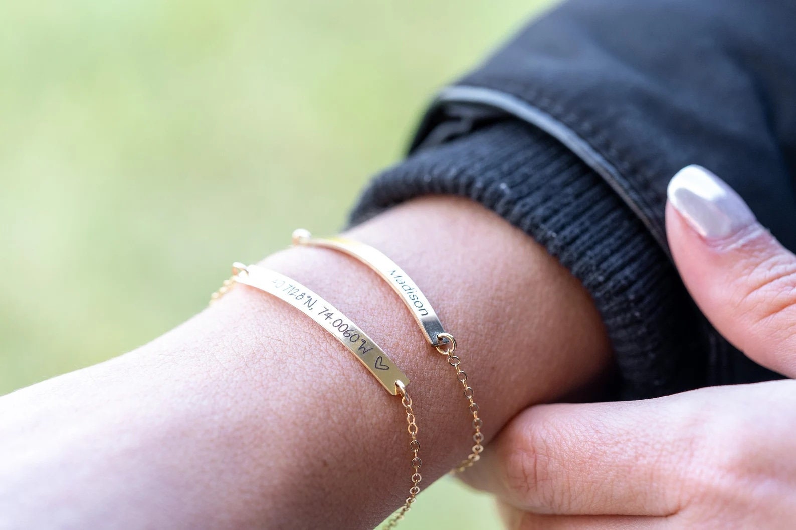 Personalized GPS Coordinate Bracelet: Engraved Location Jewelry - Torianic Jewelry