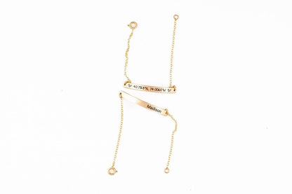 Personalized GPS Coordinate Bracelet: Engraved Location Jewelry - Torianic Jewelry