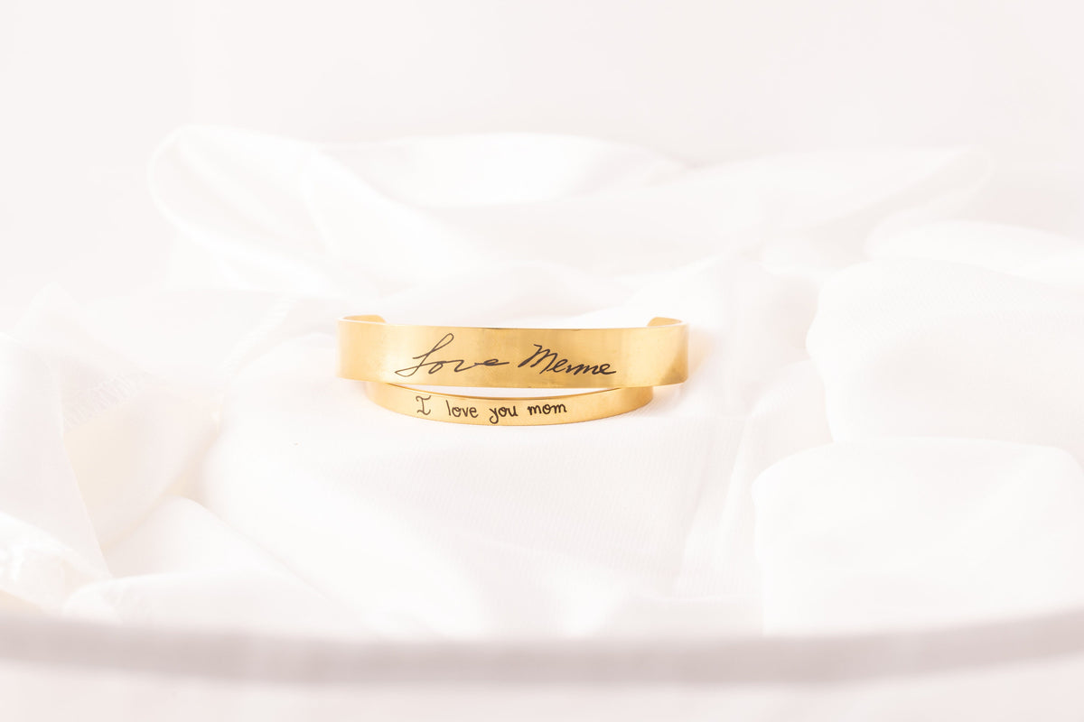 Personalized Handwritten Cuff Bracelet, Actual Handwriting, Custom Name,  Keepsake Jewelry, Christmas - Torianic Jewelry