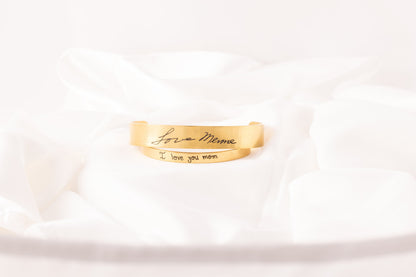 Personalized Handwritten Cuff Bracelet, Actual Handwriting, Custom Name,  Keepsake Jewelry, Christmas - Torianic Jewelry
