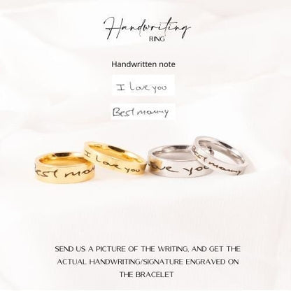 Signature Ring, Custom Handwriting Ring, Personalized Engraved Band, Actual Signature Jewelry, Anniversary - Torianic Jewelry