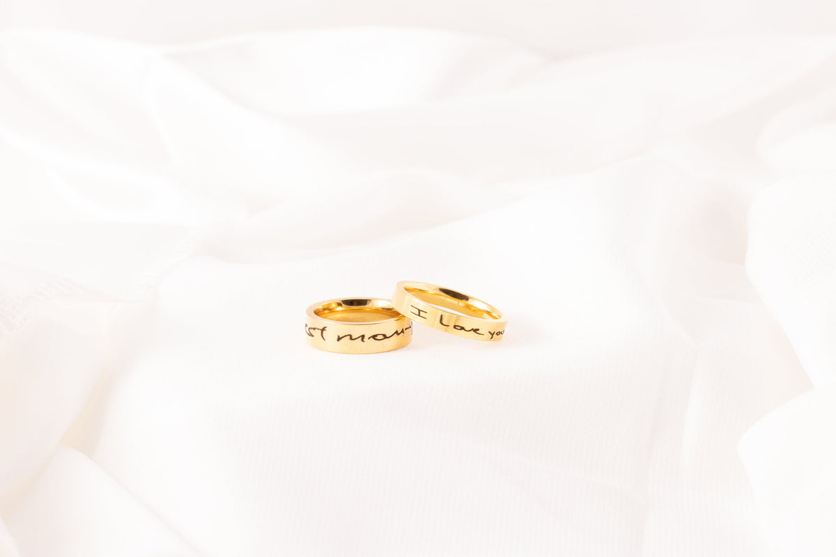 Signature Ring, Custom Handwriting Ring, Personalized Engraved Band, Actual Signature Jewelry, Anniversary - Torianic Jewelry