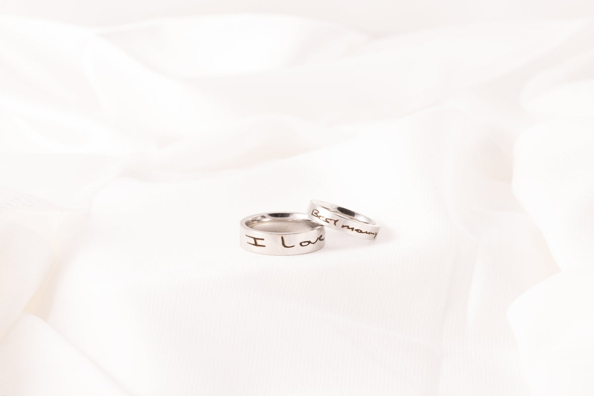 Signature Ring, Custom Handwriting Ring, Personalized Engraved Band, Actual Signature Jewelry, Anniversary - Torianic Jewelry
