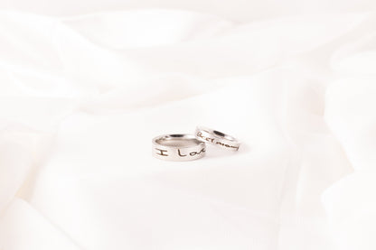 Signature Ring, Custom Handwriting Ring, Personalized Engraved Band, Actual Signature Jewelry, Anniversary - Torianic Jewelry