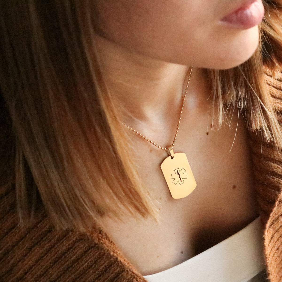 Personalized Medical ID Necklace: Engraved Medical Alert Jewelry - Torianic Jewelry
