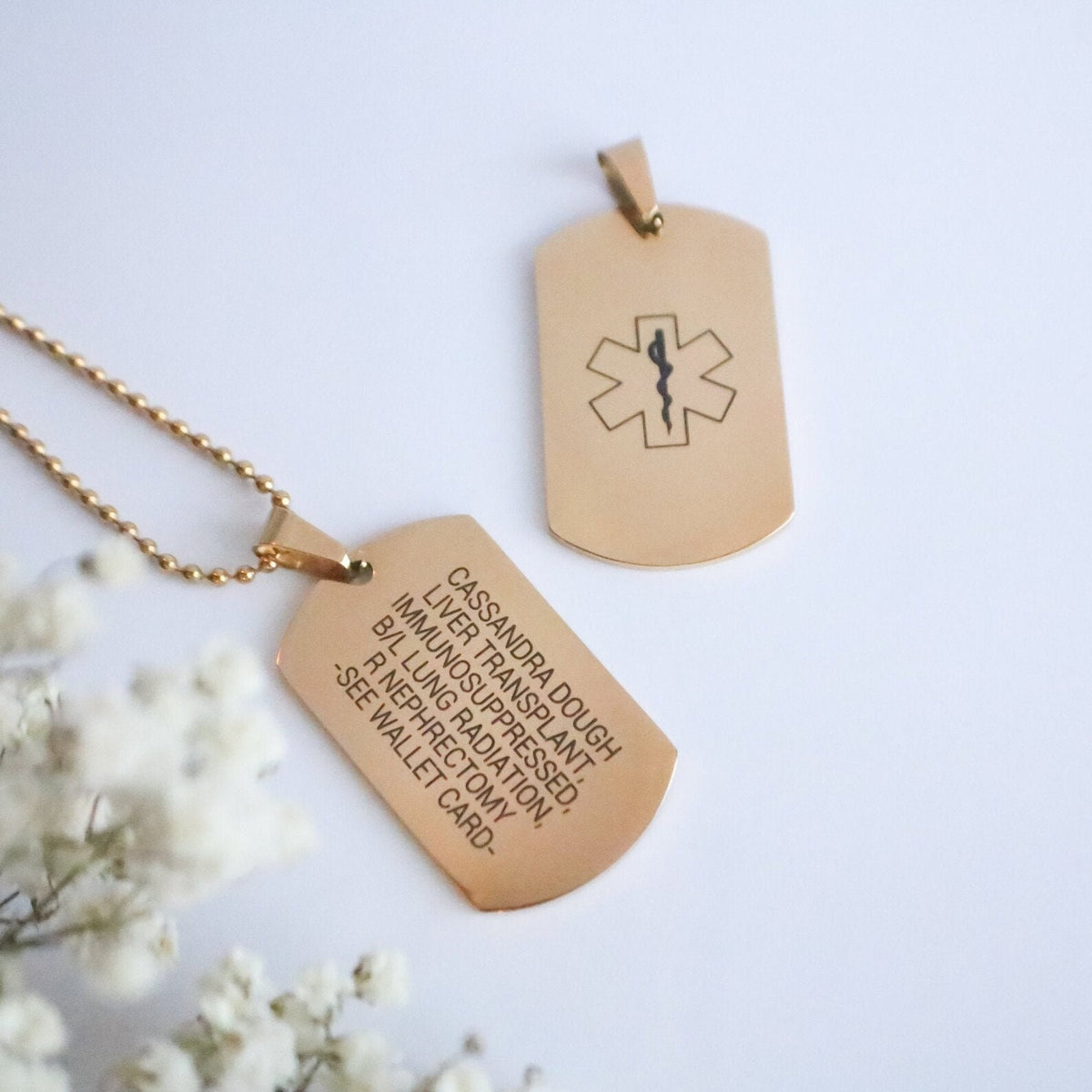 Personalized Medical ID Necklace: Engraved Medical Alert Jewelry - Torianic Jewelry