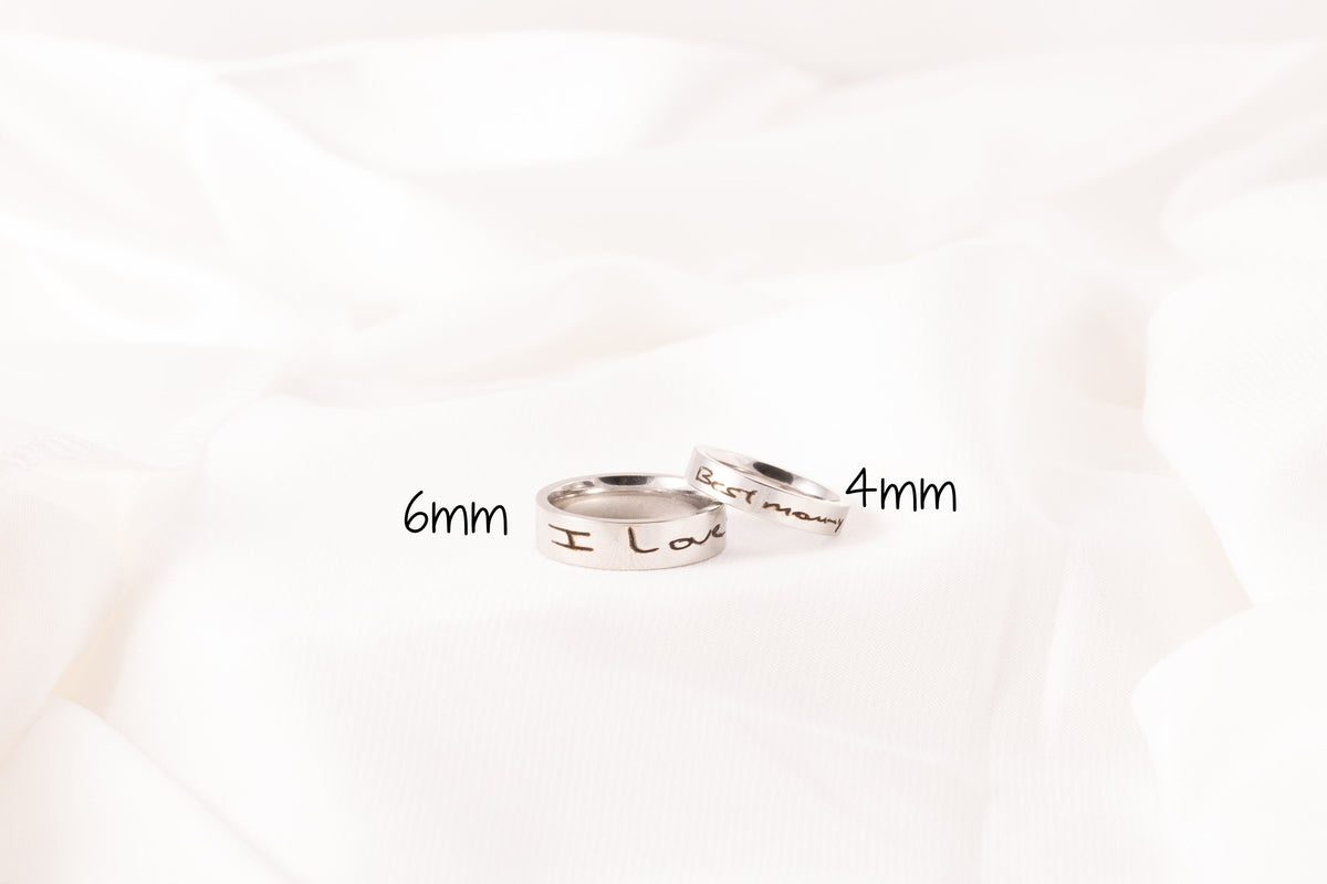 Signature Ring, Custom Handwriting Ring, Personalized Engraved Band, Actual Signature Jewelry, Anniversary - Torianic Jewelry